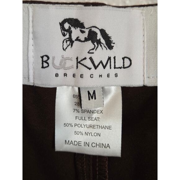 Buckwild Breeches Horse Riding Pants Medium Brown Horse Print Equestrian Stretch - Picture 11 of 11